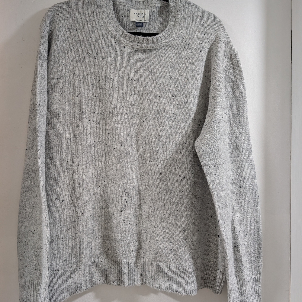 American Eagle Outfitters Speckled Gray Crewneck Sweater